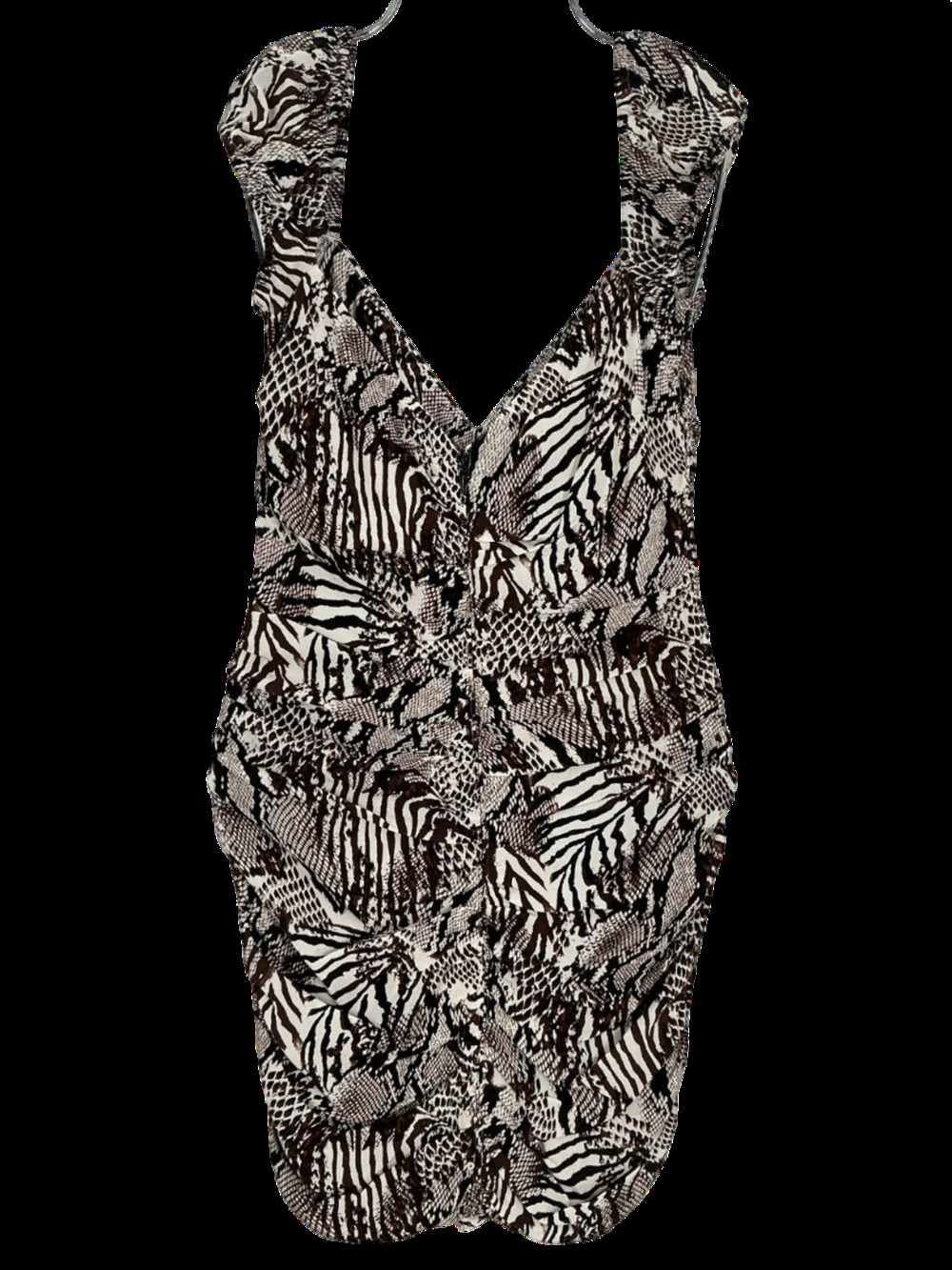 Wilfred Ruched Brown Animal Print Mini Dress Size 4